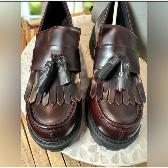 Vagabond Shoemakers Cosmo 2.0 Leather Tassel Lug Loafer Dark Bordo Women EU 40 - Picture 9 of 16